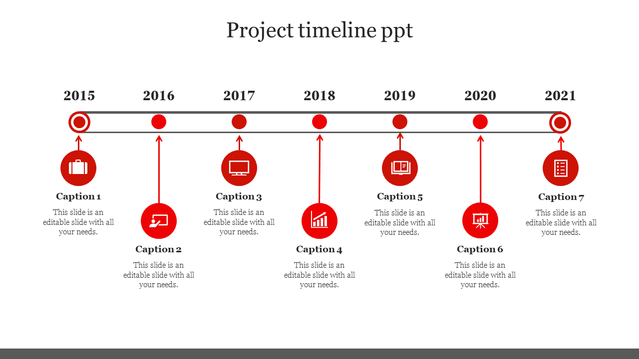 project timeline ppt-Red